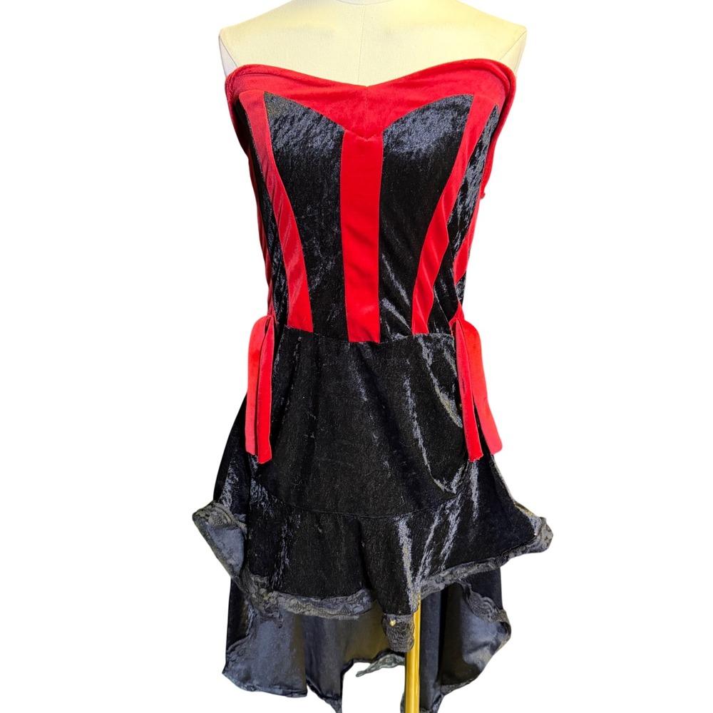 Vintage Underwraps Velvet Gothic Vampire High Low Dress L Whimsigoth Halloween